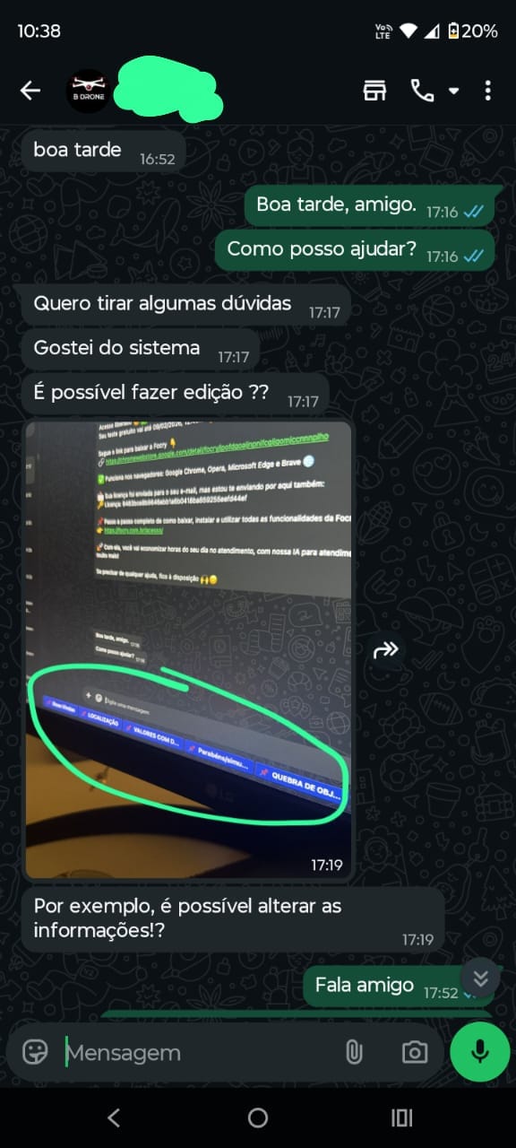 Depoimento de cliente satisfeito usando a Focry 2