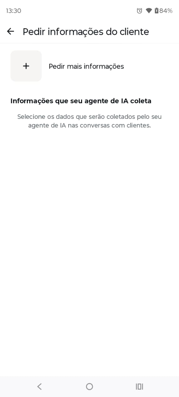 Passo 10 - Pedir informações do cliente com o agente de IA